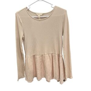 Matilda Jane Beige Long Sleeve Peplum Top